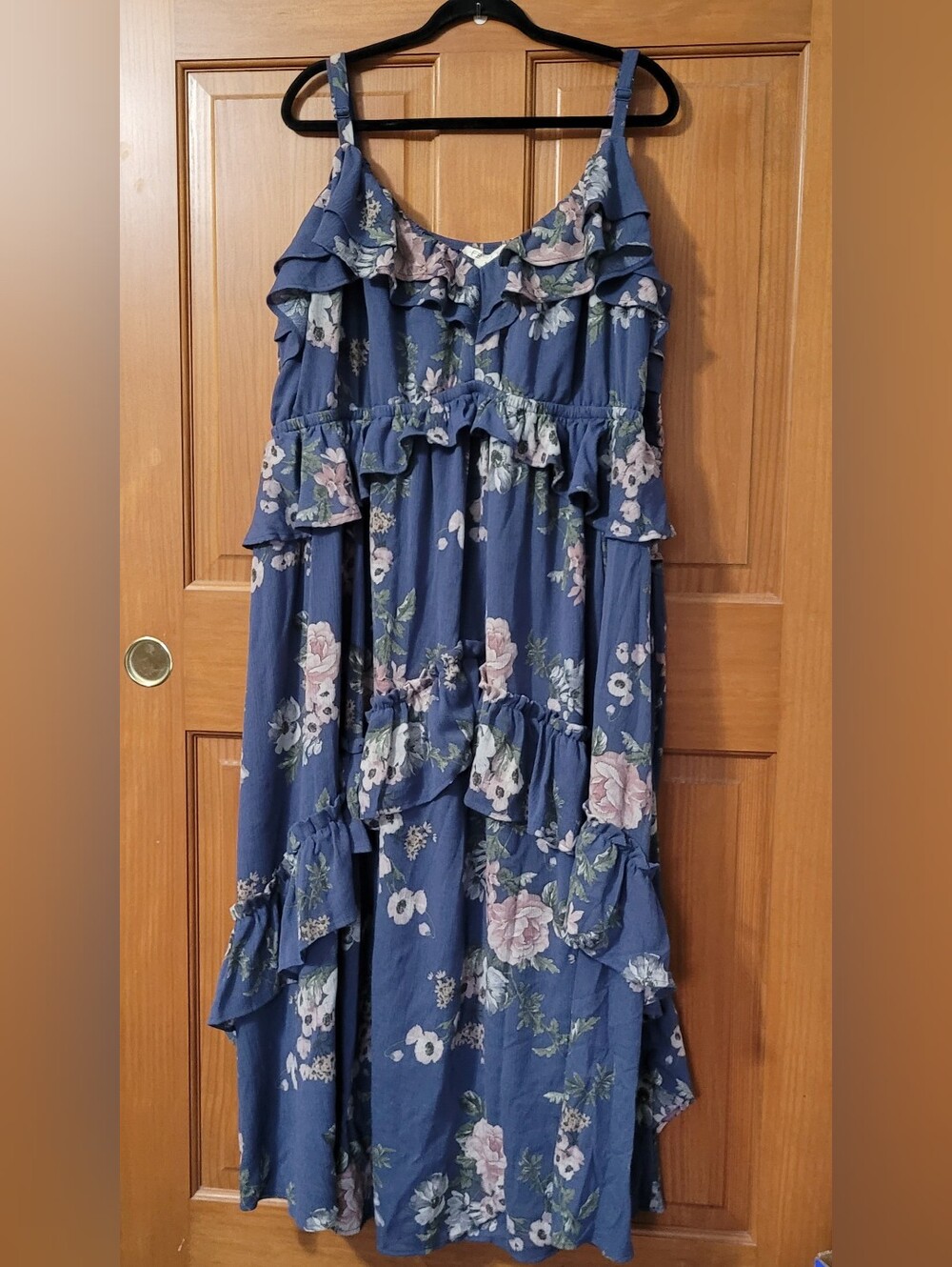 Torrid Festi Ruffled Sz 5x Maxi Dress Tiered Divine Diana Floral Garden Party NW